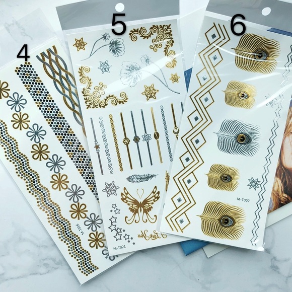 Accessories | New Golden Flash Tattoos Stickers 3pack | Poshmark